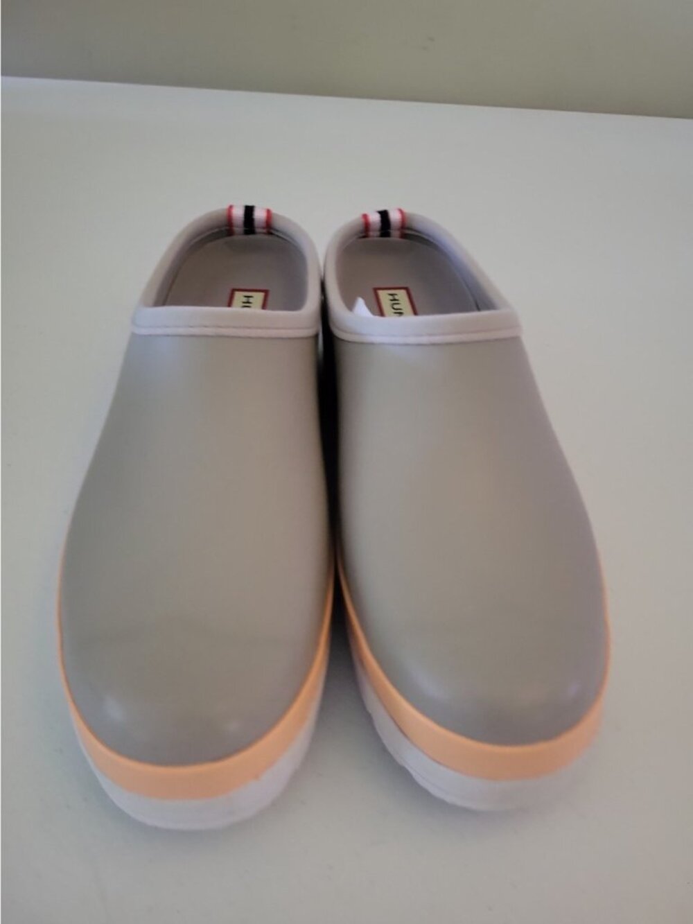 Hunter Play Speckle Sole Clog Steall/Summit Rise Peach Rubber Shoes Size 7 M - Picture 3 of 8